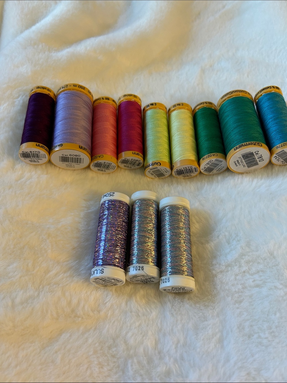 Gutermann Assorted Thread and Metallic Embroidery Spool Set - Multicolor